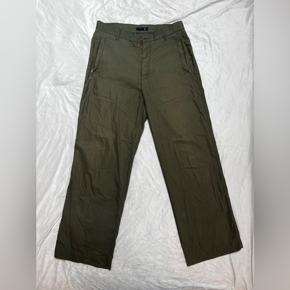 Ted Baker Wide Straight Leg Pants, 32R, Green